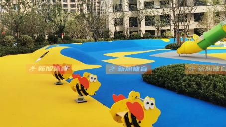 小區epdm塑膠運動(dòng)場(chǎng)地完工